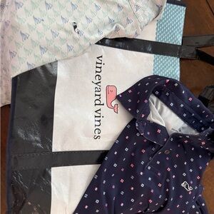 Vineyard Vines Kids Polos - Navy and White